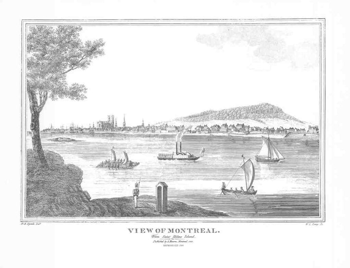 View of Montreal from Saint Helens Island by Robert Auchmuty Sproule - 13 X 17" - Fine Art Poster.