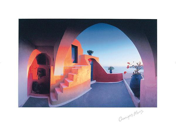 Sunlit Steps by George Meis - 20 X 28" - Fine Art Poster.