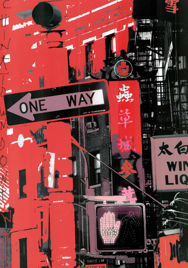 Chinatown, New York par Anne Valverde - 20 X 28" - Affiche d'art.
