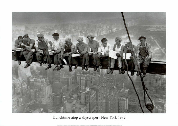 Lunchtime Atop a Skyscraper NYC, 1932 - 20 X 28" - Fine Art Poster.