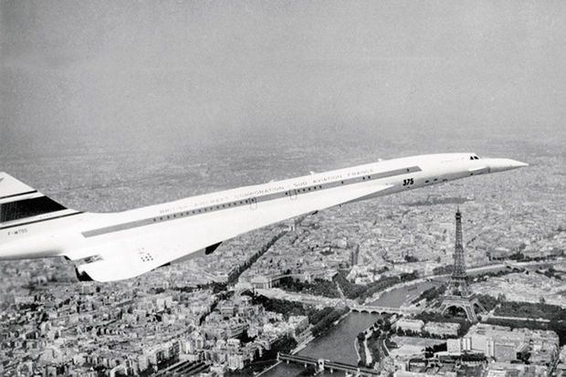 The Concorde flying over Paris, 12 June 1969 by Keystone - 20 X 28" - Fine Art Poster.