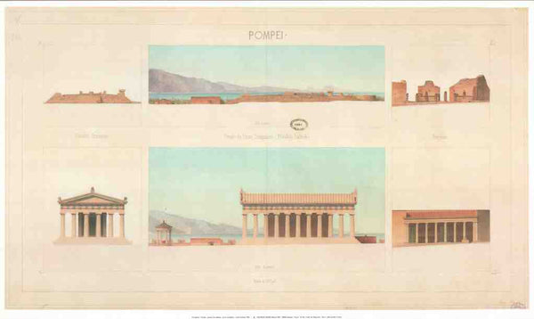 Forum Triangulaire et Theatres de Pompie, 1858 by Paul Emile Bonnet - 24 X 40 Inches (Art Print)
