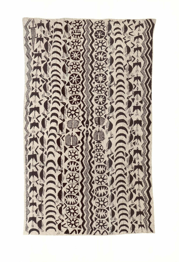 Senoufo Fabric, Ivory Coast African Art - 28 X 40 Inches - (Silkscreen /Sérigraphie)