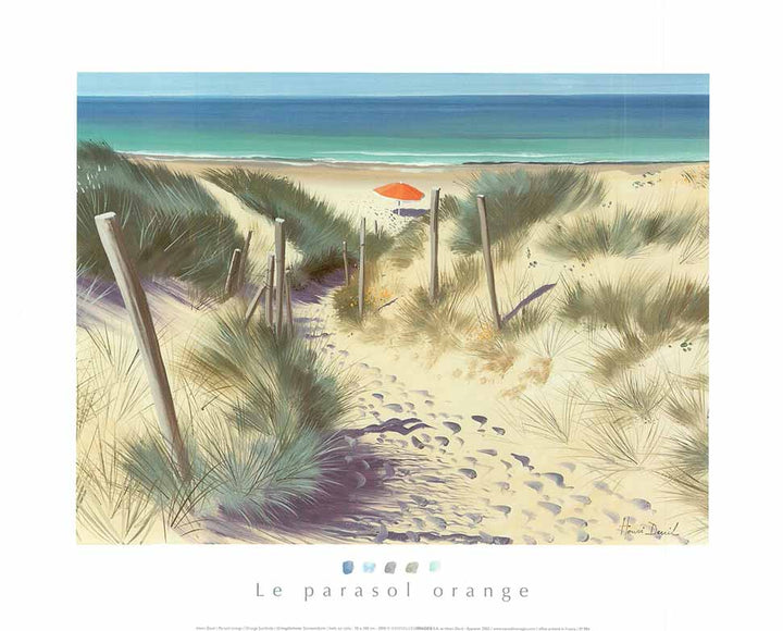 Orange Sunshade by Henri Deuil - 16 X 20" - Fine Art Poster.