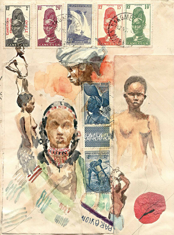 African Women Marc Lacaze - 24 X 32 Inches (Art Print)