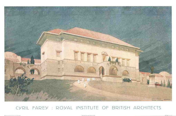 Design for Raffles College, Singapore: Perspective View by Cyril Farey - 24 X 36 Inches (Art Print)