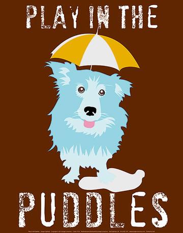 Play in the Puddles by Ginger Oliphant - 11 X 14" - Fine Art Poster.