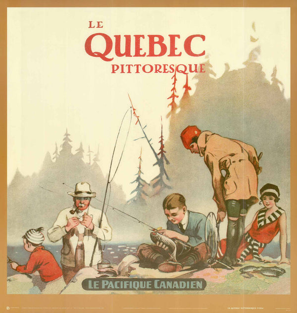 Le Quebec Pittoresque, 1924 by Canadian Pacific - 27 X 28" - Fine Art Vintage Poster.