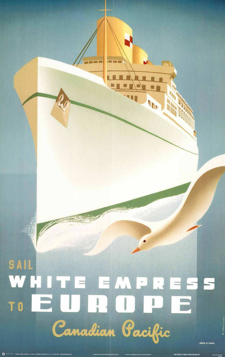 White Empress to Europe, 1950 by Roger Couillard - 24 X 36" - Fine Art Vintage Poster.