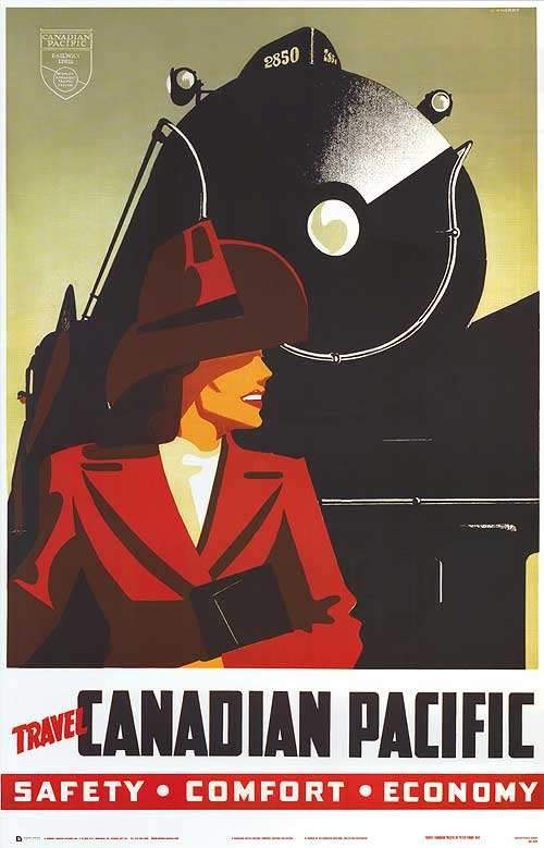 CP Railroad Travel by Canadian Pacific - 24 X 36" - Fine Art Vintage Poster.