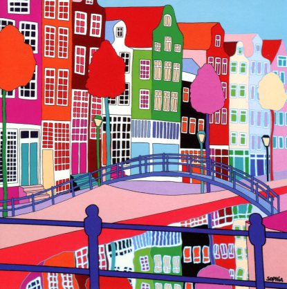 Brouwersgracht, Amsterdam, 2007 by Sophia Heeres - 6 X 6 Inches (Greeting Card)