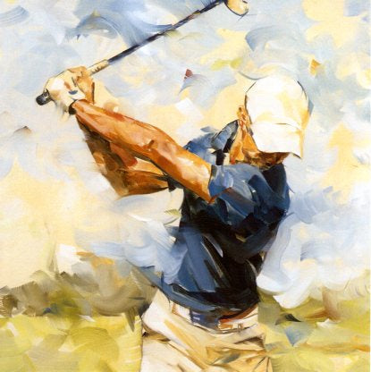 Golf Swing, 2013 by Dorus Brekelmans - 6 X 6 Inches (Greeting Card)