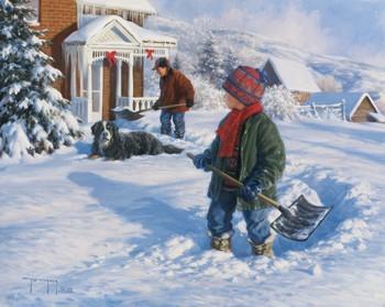 Shoveling Out, 1999 by Robert Duncan - 20 X 24 Inches (Giclee Canvas Ready to Hang)