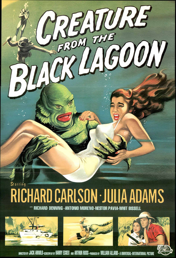 Créature du lagon noir - 24 X 36" - Affiche de film vintage Fine Art.