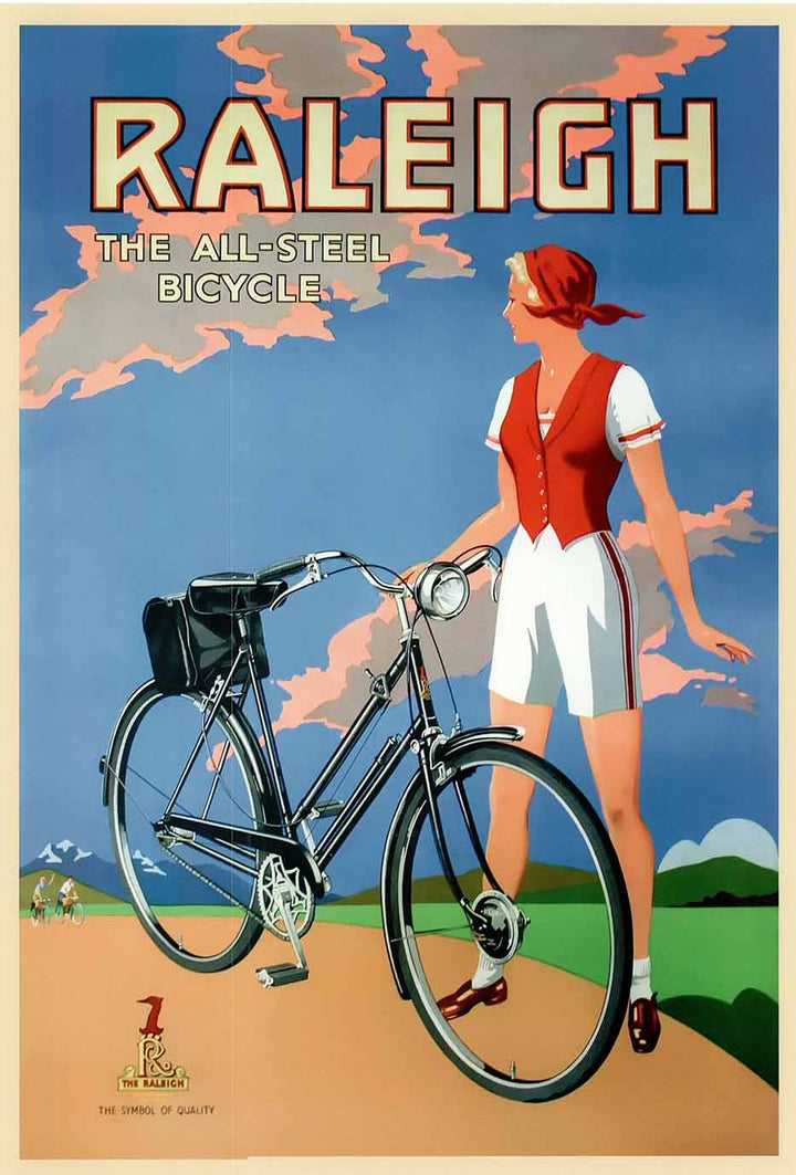 The All Steel Bicycle, 1925 by Raleigh - 20 X 28" - Fine Art Poster.