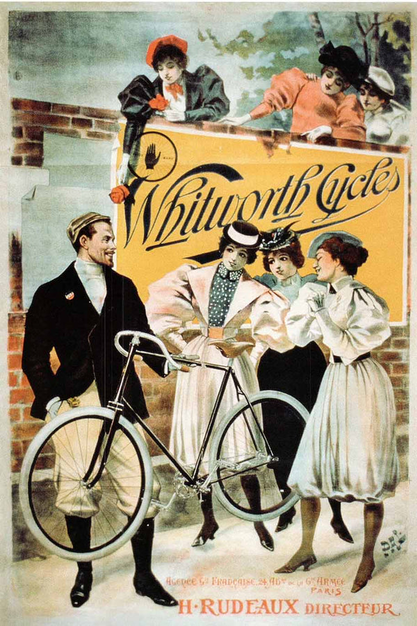 Affiche vintage Whitworth Cycles, 1894 par Jean De Paléologue - 20 X 28" - Affiche d'art.