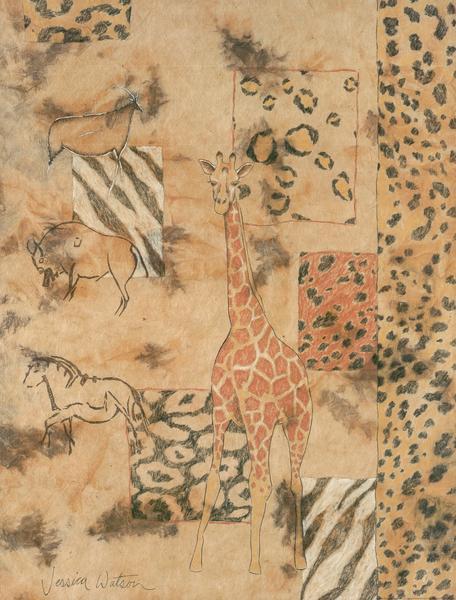 Girafe du Serengeti par Jessica Watson - 18 X 24 pouces - Affiche d'art.