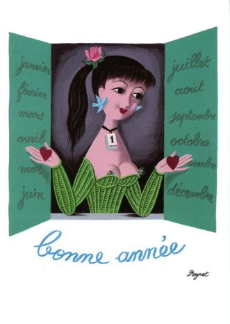 Bonne Année by Raymond Peynet- 5 X 7 Inches (Greeting Card)