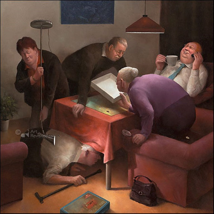 Missing Link by Marius van Dokkum - 6 X 6" (Greeting Card)