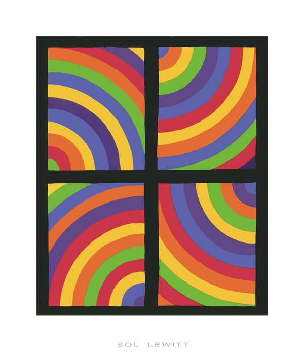Color Arcs in Four Directions, 1999 by Sol Lewitt - 20 X 24 Inches