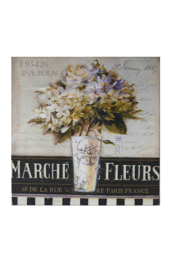 Marche de Fleurs by Lisa Audit - 27 X 27 Inches (Canvas Gallery Wrap Ready to Hang)