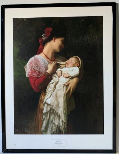 Mère et enfant par William Adolphe Bouguereau - 24 x 31 pouces (giclée encadrée sur masonite prête à accrocher)