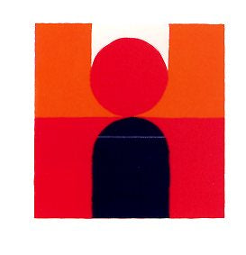 COLORI CANTORI (RED), 2001 by Walter Fusi - 20 X 20 Inches (SILKSCREEN)