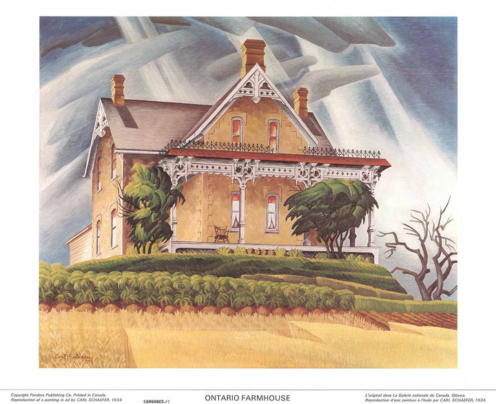 Ontario Farmhouse, 1934 by Carl Schaefer - 19 X 23 Inches (Art Print)