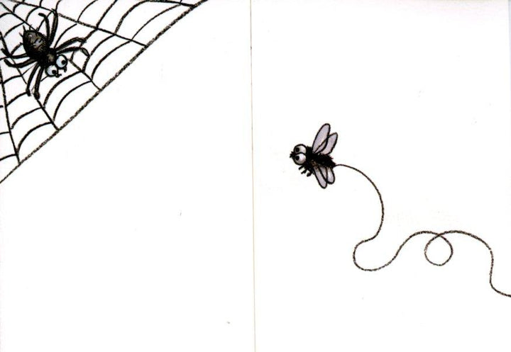 Fly and Spider by Sophie Turrel - 4 X 6 Inches (Greeting Card)