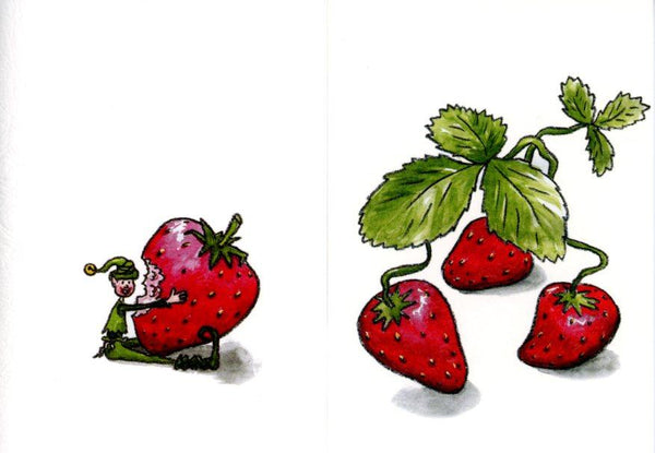 Goblin with Strawberries by Sophie Turrel - 4 X 6" (Greeting Card)