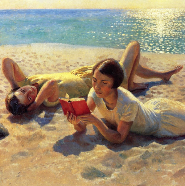 On the Sands by Harold Harvey - 6 X 6 Inches (Note Card)