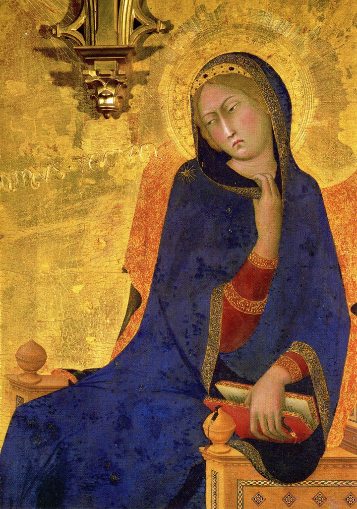 Annunciation, Saint Mary (detail), 1333 by Simone Martini - 5 X 7" (Greeting Card)