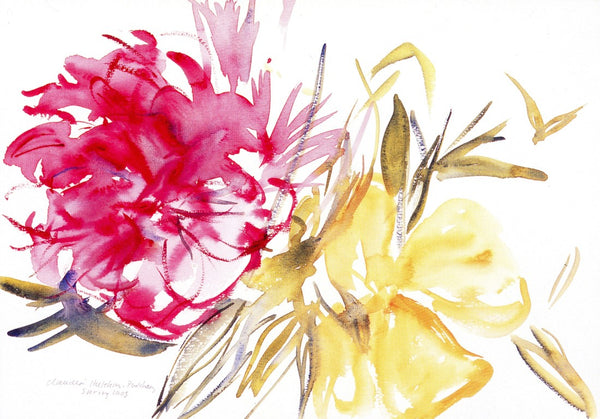 Peony and Poppy, 2003 by Claudia Hutchins - 5 X 7 Inches (Greeting Card)