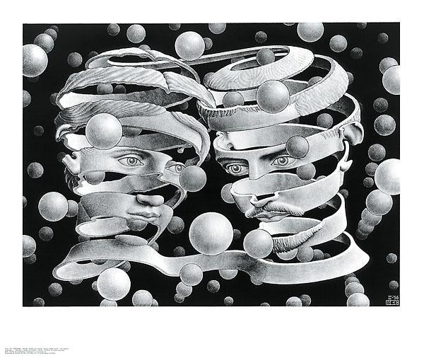 Bonds of Union by M. C. Escher - 22 X 26 Inches (Art Print)