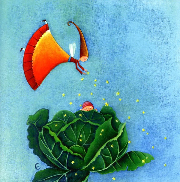 Cabbage Kid by Marie Cardouat - 6 X 6 Inches (Greeting Card)