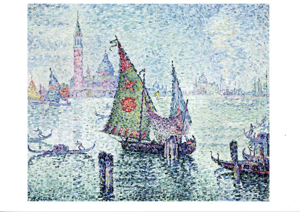 La Voile Verte, Venise 1904 par Paul Signac - 5 X 7 pouces (Carte de notes)