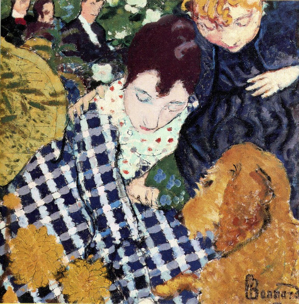 Woman with a Dog, 1891 by Pierre Bonnard - 6 X 6 Inches (Greeting Card)