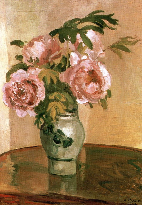 A Vase of Peonies, 1875 by Pissarro - 5 X 7 Inches (Greeting Card)