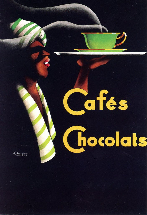 Cafes Chocolates - 5 X 7 Inches (Vintage Greeting Card)