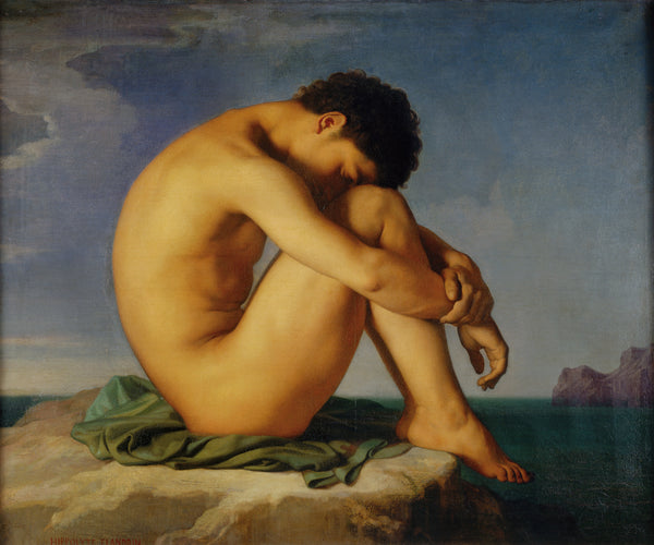 Jeune homme nu assis, 1855