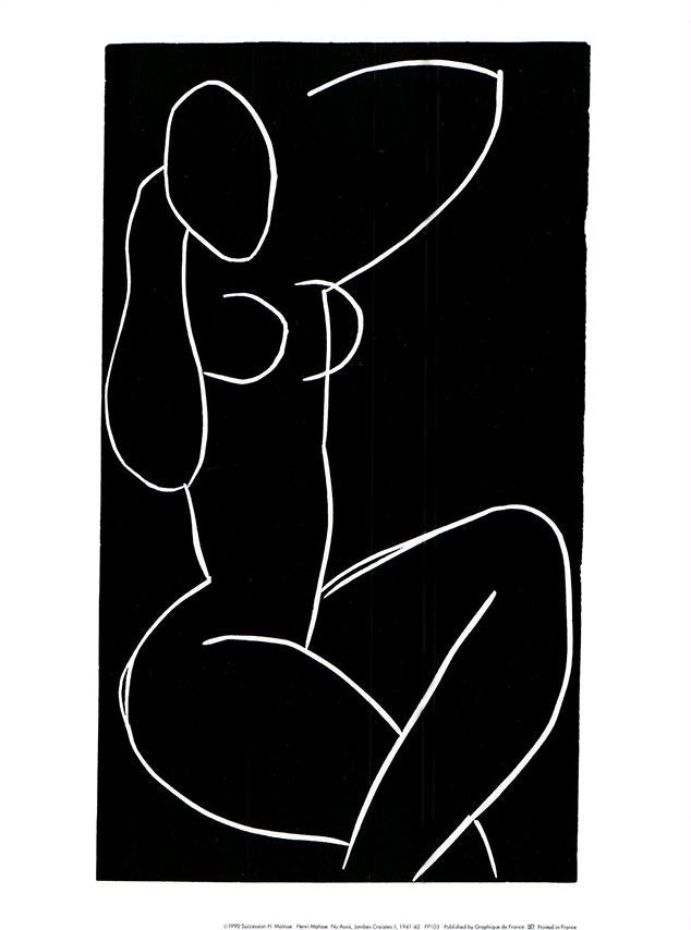 Sitting Nude, Crossed Legs II, 1941-42 by Henri Matisse - 10 X 12 Inches (Art Print)