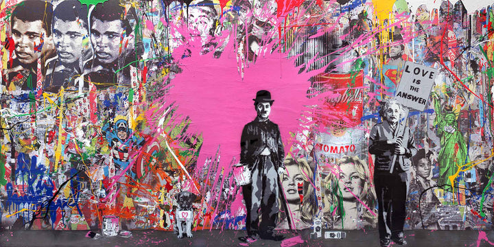 Street Art Charlie Chaplin by Mr. Brainwash - 34 X 61" (Giclee Canvas Stretched Ready to Hang)