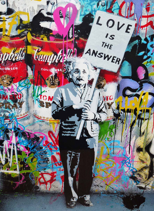Love is the Answer Graffiti Art - 22 X 30" (Giclee Canvas Stretched Ready to Hang)
