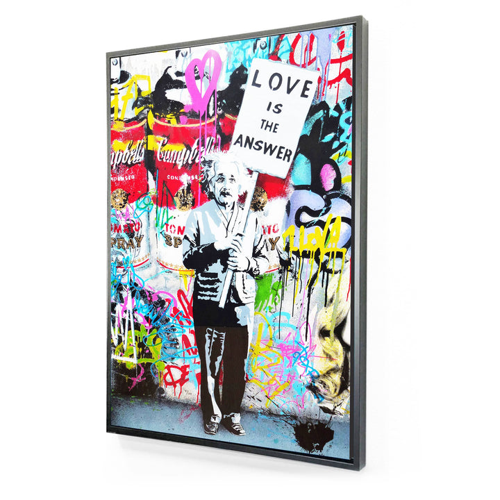 Love is the Answer Graffiti Art - 22 X 30" (FramedGiclee Canvas Stretched Ready to Hang)