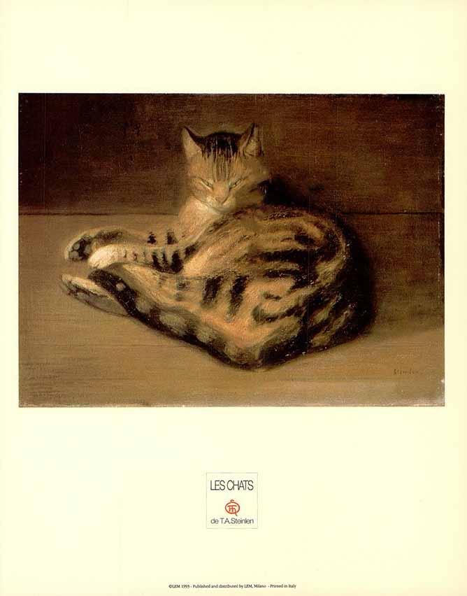Cat Lying Down I, 1898 by Steinlen - 10 X 12 Inches (Art Print)