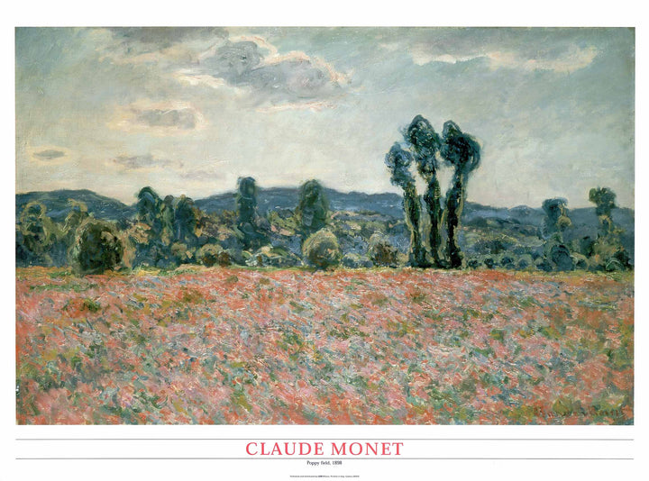 Poppy Field, 1898 by Claude Monet - 24 X 32 Inches (Art Print)