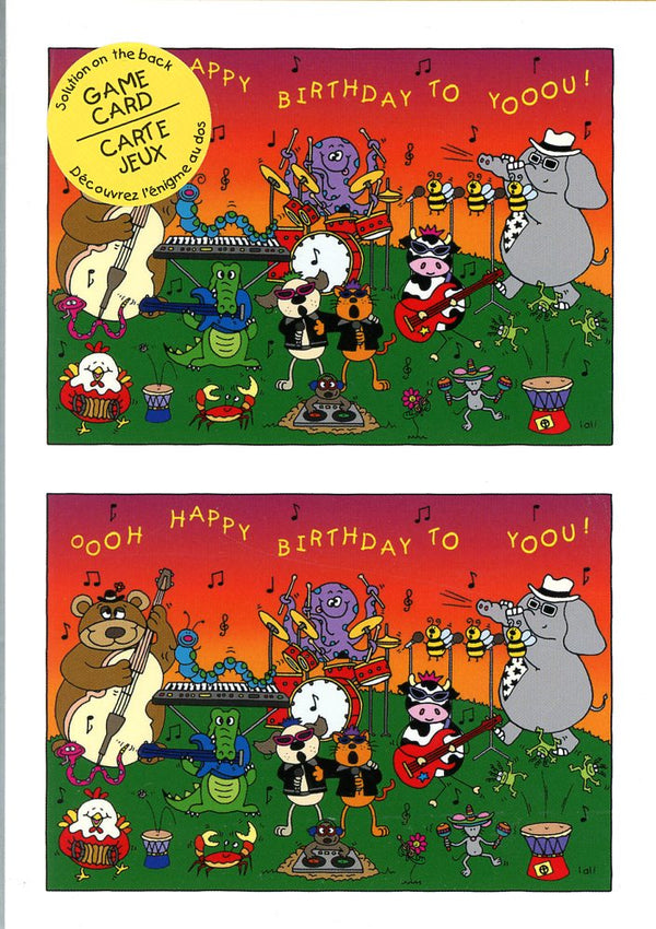 Happy Birthday (Game Card/Cartes Jeux) by Magali Membré - 5 X 7" (Greeting Card)