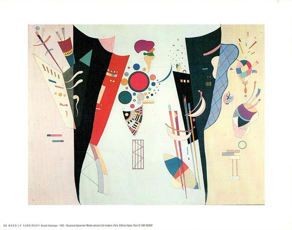 Reciprocal Agreement, 1942 by Wassily Kandinsky - 10 X 12 Inches (Art Print)