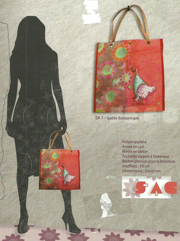 Polypropylene Bag with Leather Handles by Gaelle Boissonnard