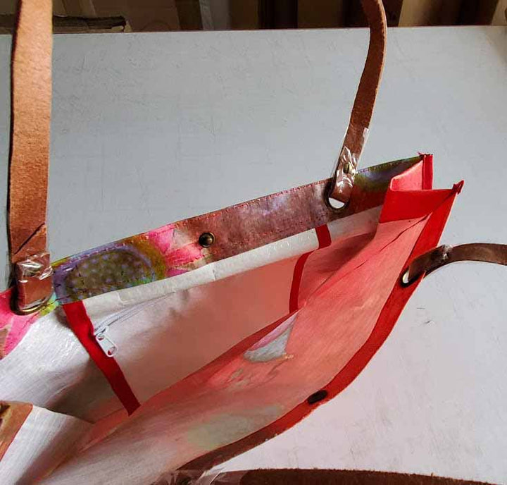 Polypropylene Bag with Leather Handles by Gaelle Boissonnard-5